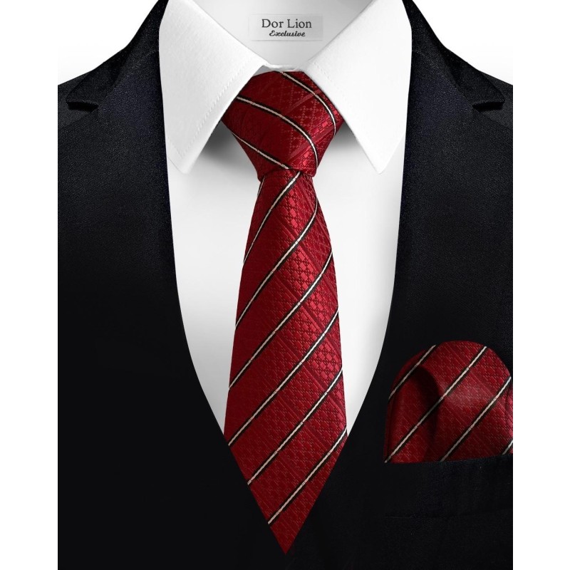 Red Tie with White Stripes