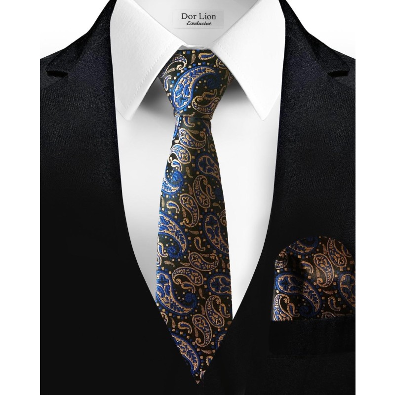 Shawl Pattern Navy Blue Tie