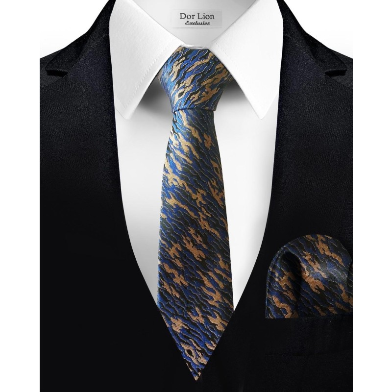 Patterned Navy Blue Tie