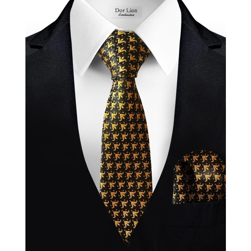 Lily Patterned Yellow Tie