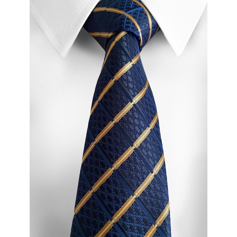 Striped Navy Blue Tie