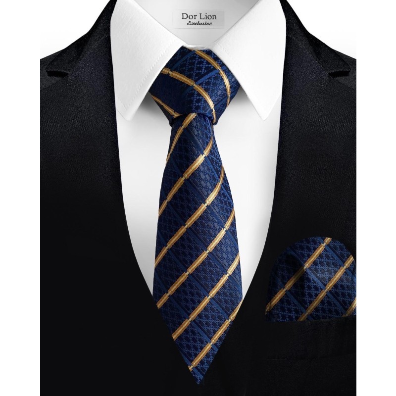 Striped Navy Blue Tie