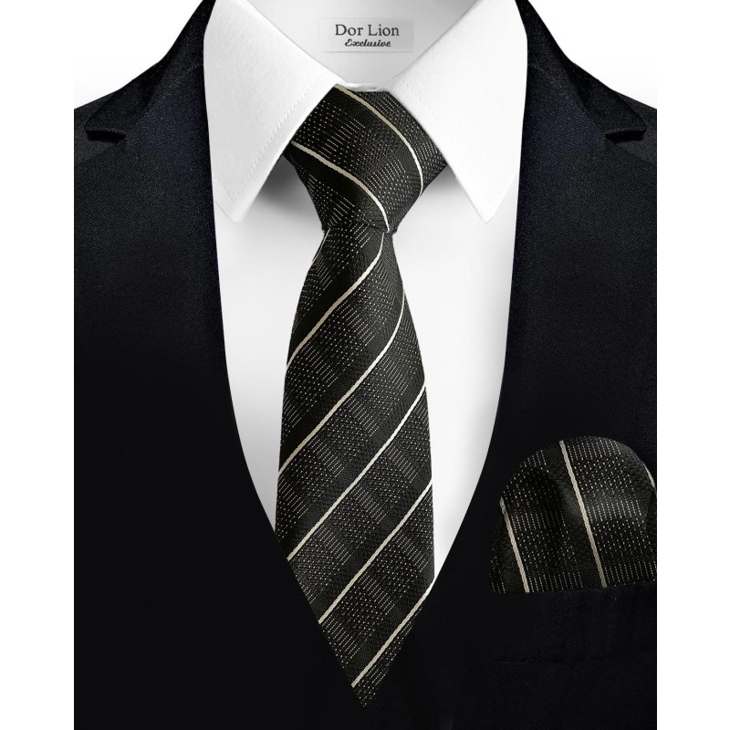 White Striped Black Tie