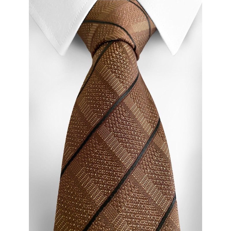 Striped Brown Tie