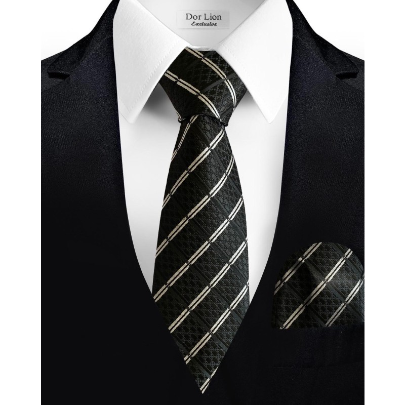 Black Tie with White Stripes